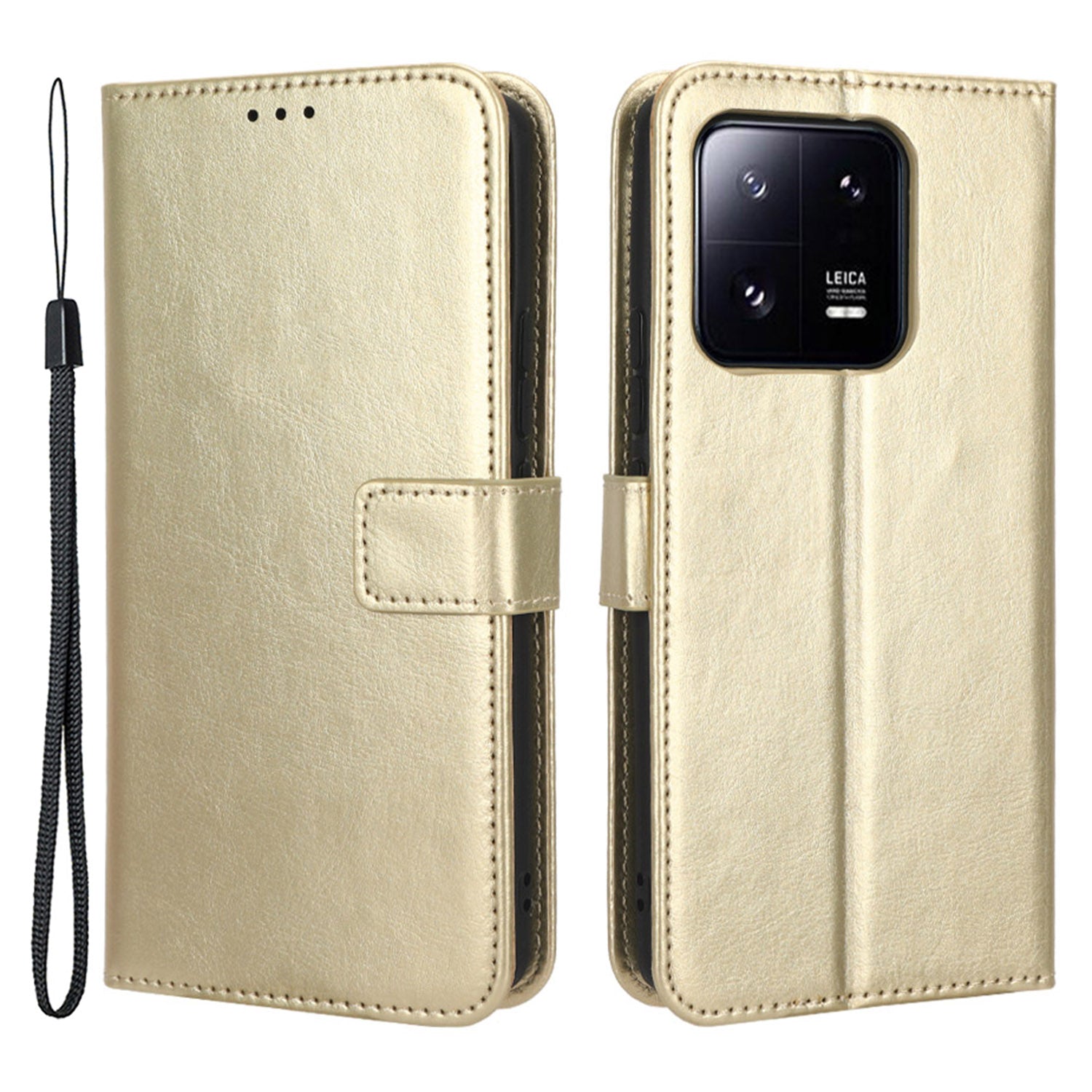 Magnetic Crazy Horse Texture Phone Case For Xiaomi 13 5G Wallet Stand PU Leather Anti-drop Full Protection Mobile Phone Cover with Strap Magnetic Crazy Horse Texture Phone Case For Xiaomi 13 5G Wallet Stand PU Leather Anti-drop Full Protection Mobile Phone Cover with Strap